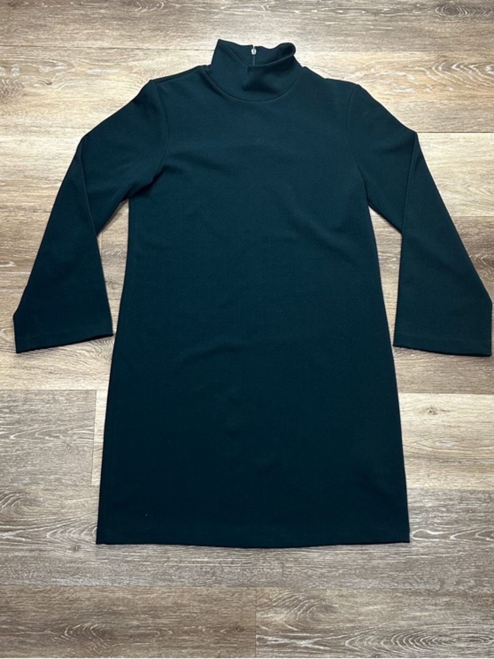 Club Monaco Dark Teal Long-Sleeve Turtleneck Shift Dress